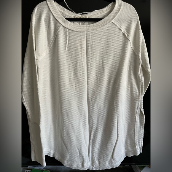 NWOT Free People Staycation Thermal Top, White - L - Picture 1 of 3